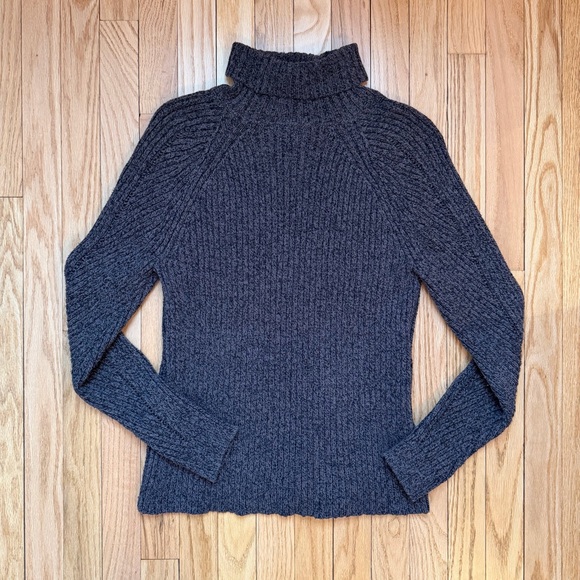 Sundance Toasty Dimensions Roll Neck Charcoal Ribbed Knit Cozy Sweater - Picture 8 of 11